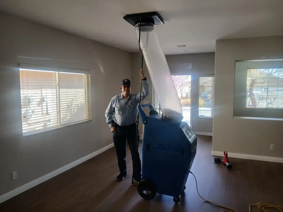 Professional Dryer Vent Cleaning work inside a Emerson home